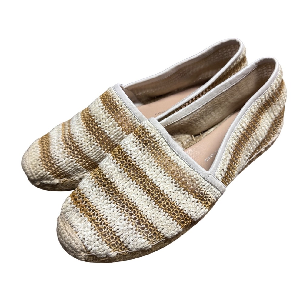 Ermanno Scervino Striped Woven Espadrille Loafers Made in Italy Size 37